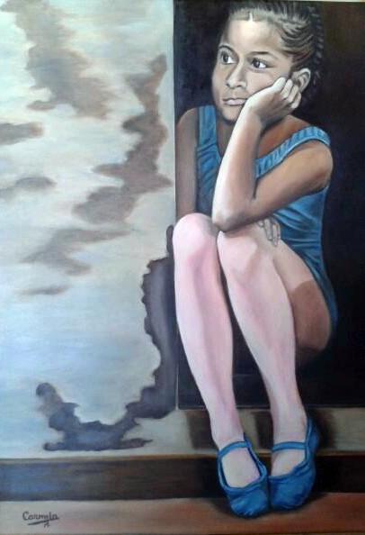 Niña de balet aburrida