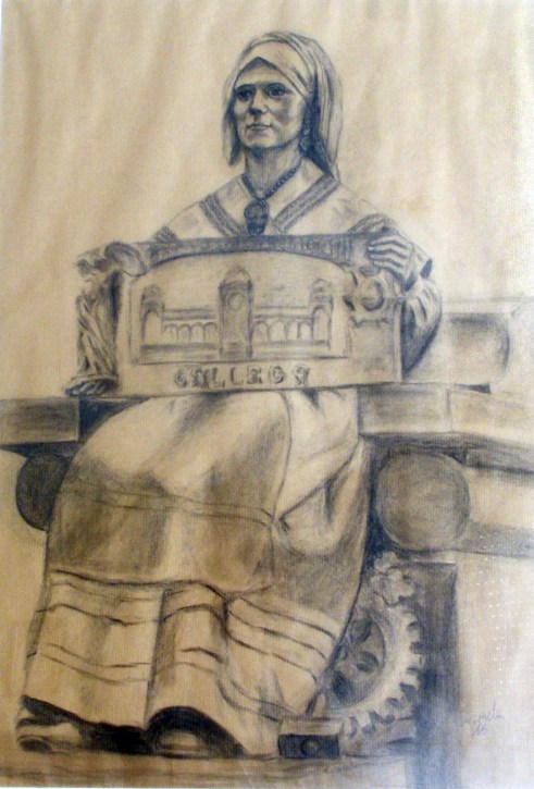 Escultura situada en el "paseo da Ferradura" de Santiago de Compostela