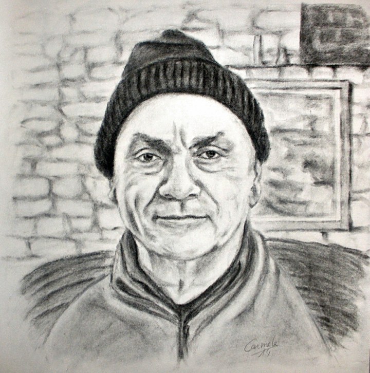 Retrato carboncillo hombre
