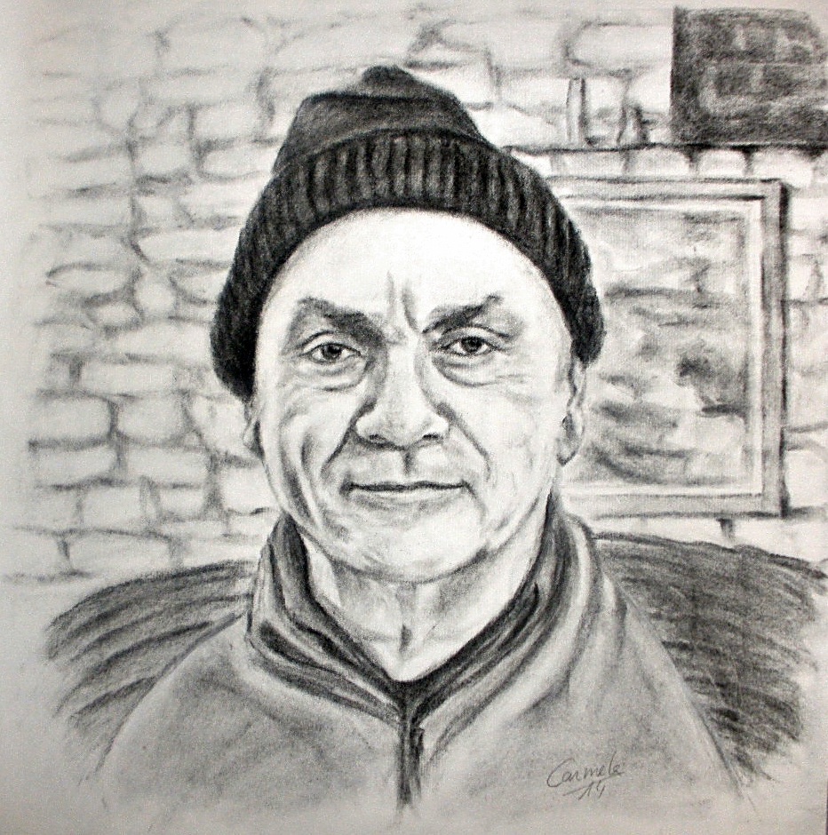 Retrato carboncillo hombre
