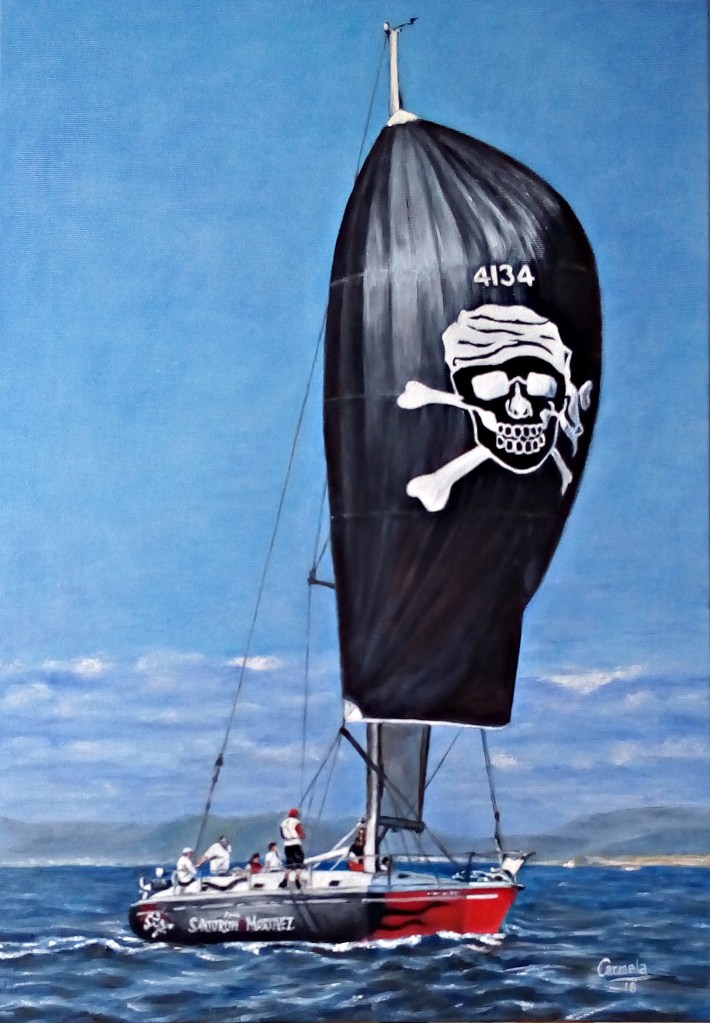 Velero con vela mayor