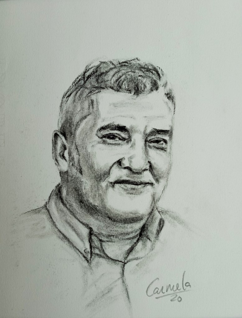 Retrato Sergio Ribeiro a carboncillo