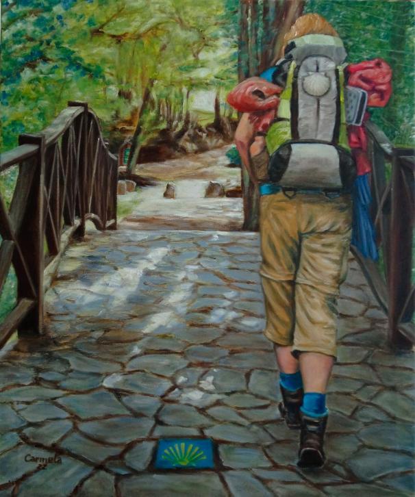 Peregrino por el paseo do Carboeiro